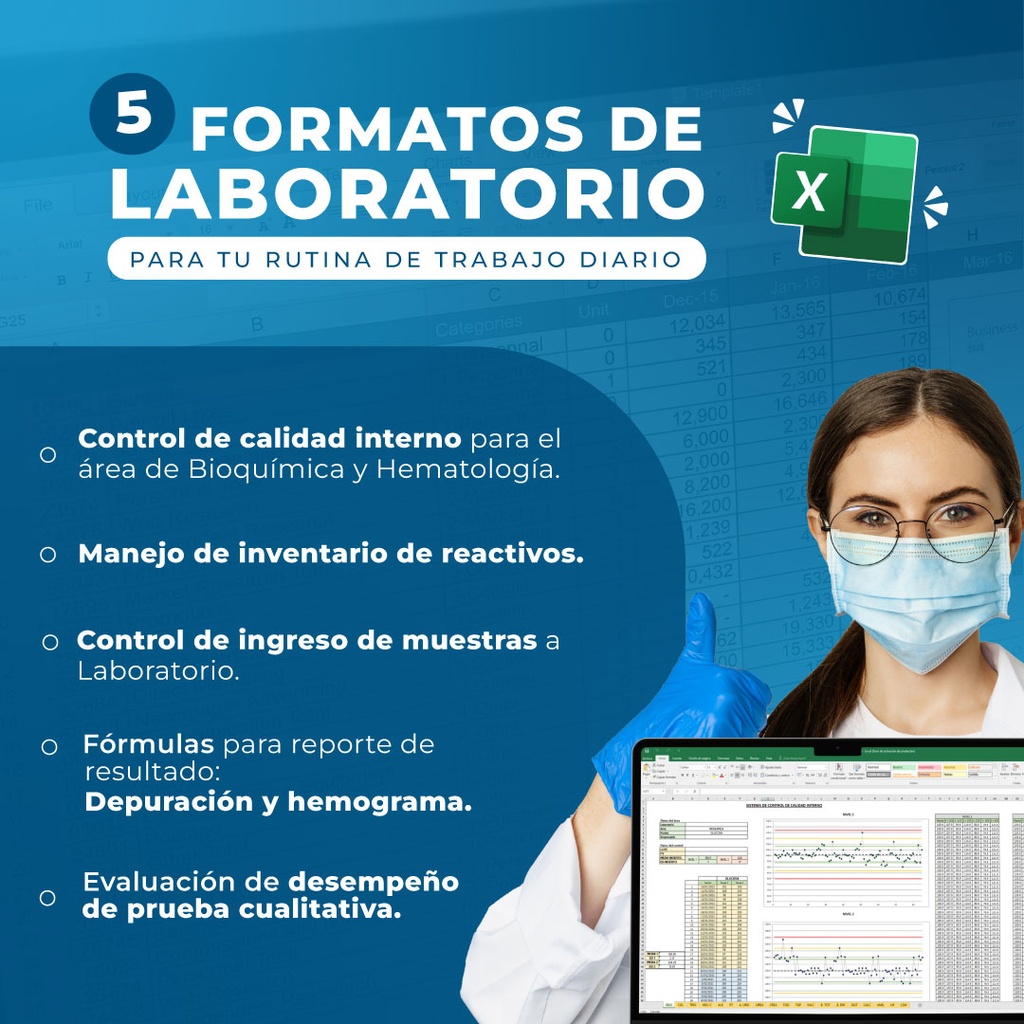 Pack de 5 formatos de Laboratorio.