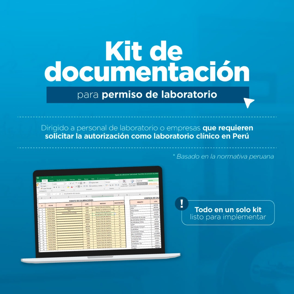 Kit de documentación para permiso de Laboratorio